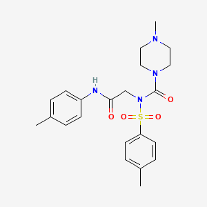 molecular formula C22H28N4O4S B2927627 4-甲基-N-(2-氧代-2-(对甲苯基氨基)乙基)-N-甲苯磺酰哌嗪-1-甲酰胺 CAS No. 887196-69-2