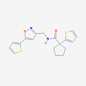 1-(thiophen-2-yl)-N-((5-(thiophen-2-yl)isoxazol-3-yl)methyl)cyclopentanecarboxamide