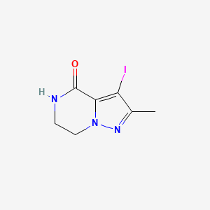 molecular formula C7H8IN3O B2927631 3-iodo-2-methyl-4H,5H,6H,7H-pyrazolo[1,5-a]pyrazin-4-one CAS No. 2166945-41-9