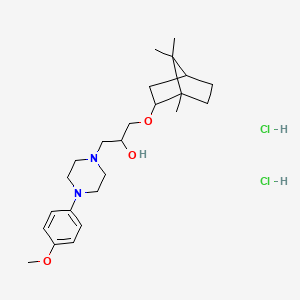 1-(4-(4-methoxyphenyl)piperazin-1-yl)-3-(((1S,4R)-1,7,7-trimethylbicyclo[2.2.1]heptan-2-yl)oxy)propan-2-ol dihydrochloride