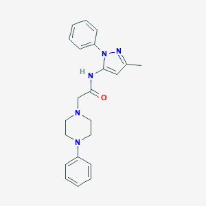 molecular formula C22H25N5O B292764 N-(3-methyl-1-phenyl-1H-pyrazol-5-yl)-2-(4-phenyl-1-piperazinyl)acetamide 