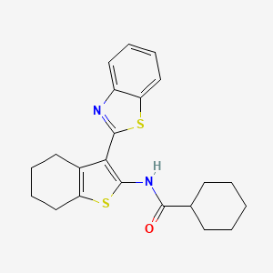 N-(3-(benzo[d]thiazol-2-yl)-4,5,6,7-tetrahydrobenzo[b]thiophen-2-yl)cyclohexanecarboxamide