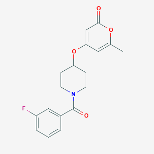 4-((1-(3-fluorobenzoyl)piperidin-4-yl)oxy)-6-methyl-2H-pyran-2-one