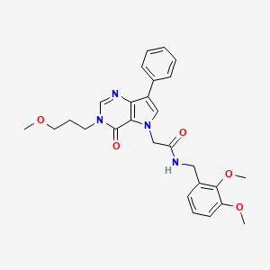 molecular formula C27H30N4O5 B2927648 N-(2,3-dimethoxybenzyl)-2-[3-(3-methoxypropyl)-4-oxo-7-phenyl-3,4-dihydro-5H-pyrrolo[3,2-d]pyrimidin-5-yl]acetamide CAS No. 1251635-39-8