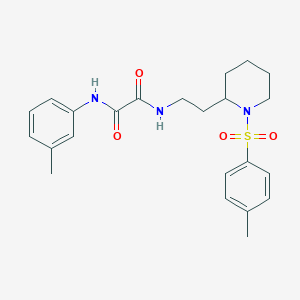 molecular formula C23H29N3O4S B2927660 N1-(间甲苯基)-N2-(2-(1-甲苯磺酰基哌啶-2-基)乙基)草酰胺 CAS No. 898445-44-8