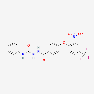 molecular formula C21H15F3N4O5 B2927665 1-[[4-[2-Nitro-4-(trifluoromethyl)phenoxy]benzoyl]amino]-3-phenylurea CAS No. 1020252-70-3