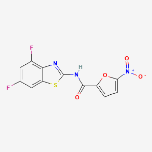 molecular formula C12H5F2N3O4S B2927666 N-(4,6-difluoro-1,3-benzothiazol-2-yl)-5-nitrofuran-2-carboxamide CAS No. 325741-10-4