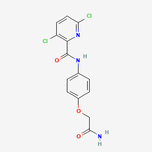 molecular formula C14H11Cl2N3O3 B2927667 N-[4-(carbamoylmethoxy)phenyl]-3,6-dichloropyridine-2-carboxamide CAS No. 1210609-16-7