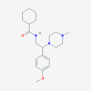 molecular formula C21H33N3O2 B2927670 N-[2-(4-methoxyphenyl)-2-(4-methylpiperazin-1-yl)ethyl]cyclohexanecarboxamide CAS No. 903301-61-1