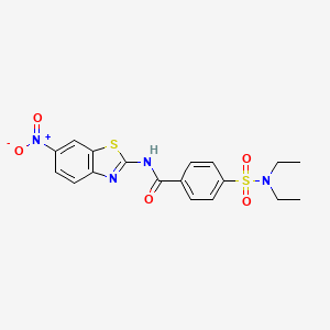 molecular formula C18H18N4O5S2 B2927672 4-(diethylsulfamoyl)-N-(6-nitro-1,3-benzothiazol-2-yl)benzamide CAS No. 313480-94-3
