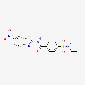 molecular formula C18H18N4O5S2 B2927672 4-(二乙基氨磺酰基)-N-(6-硝基-1,3-苯并噻唑-2-基)苯甲酰胺 CAS No. 313480-94-3