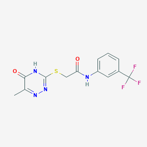 molecular formula C13H11F3N4O2S B2927674 2-[(6-methyl-5-oxo-2,5-dihydro-1,2,4-triazin-3-yl)thio]-N-[3-(trifluoromethyl)phenyl]acetamide CAS No. 307325-81-1