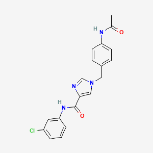molecular formula C19H17ClN4O2 B2927676 1-(4-乙酰氨基苄基)-N-(3-氯苯基)-1H-咪唑-4-甲酰胺 CAS No. 1251708-30-1