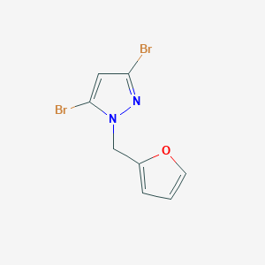 molecular formula C8H6Br2N2O B2927679 3,5-二溴-1-(呋喃-2-基甲基)吡唑 CAS No. 1597115-82-6