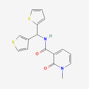 1-methyl-2-oxo-N-(thiophen-2-yl(thiophen-3-yl)methyl)-1,2-dihydropyridine-3-carboxamide