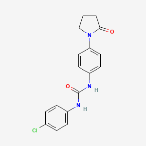 molecular formula C17H16ClN3O2 B2927698 1-(4-Chlorophenyl)-3-[4-(2-oxopyrrolidin-1-yl)phenyl]urea CAS No. 922924-67-2