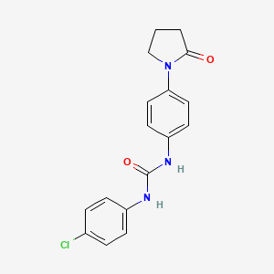 molecular formula C17H16ClN3O2 B2927698 1-(4-氯苯基)-3-[4-(2-氧代吡咯烷-1-基)苯基]脲 CAS No. 922924-67-2