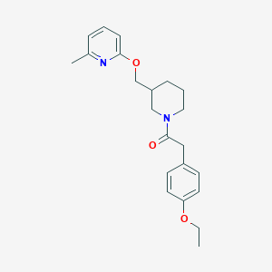 molecular formula C22H28N2O3 B2927702 2-(4-Ethoxyphenyl)-1-[3-[(6-methylpyridin-2-yl)oxymethyl]piperidin-1-yl]ethanone CAS No. 2379993-44-7
