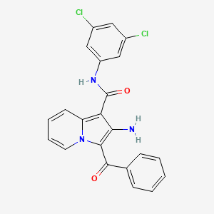 molecular formula C22H15Cl2N3O2 B2927728 2-amino-3-benzoyl-N-(3,5-dichlorophenyl)indolizine-1-carboxamide CAS No. 904266-89-3