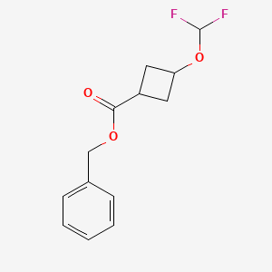 molecular formula C13H14F2O3 B2927729 Benzyl 3-(difluoromethoxy)cyclobutane-1-carboxylate CAS No. 1955531-87-9