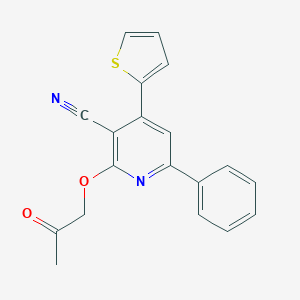 molecular formula C19H14N2O2S B292773 2-(2-Oxopropoxy)-6-phenyl-4-(2-thienyl)nicotinonitrile 