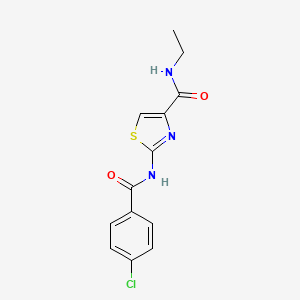 molecular formula C13H12ClN3O2S B2927735 2-(4-chlorobenzamido)-N-ethylthiazole-4-carboxamide CAS No. 954681-96-0