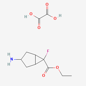 molecular formula C11H16FNO6 B2927739 3-氨基-6-氟双环[3.1.0]己烷-6-羧酸乙酯草酸盐 CAS No. 1858241-38-9