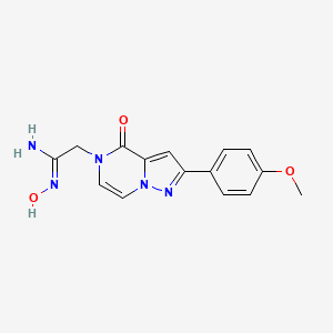 molecular formula C15H15N5O3 B2927740 (1Z)-N'-hydroxy-2-[2-(4-methoxyphenyl)-4-oxopyrazolo[1,5-a]pyrazin-5(4H)-yl]ethanimidamide CAS No. 1255790-87-4