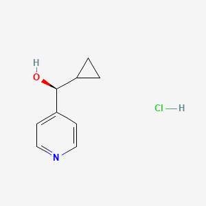 molecular formula C9H12ClNO B2927741 (S)-环丙基(吡啶-4-基)甲醇；盐酸盐 CAS No. 2550997-54-9