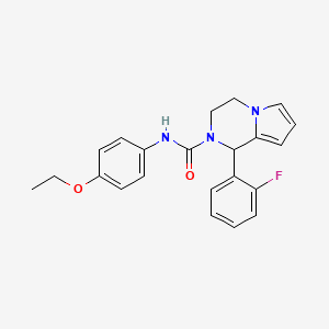 molecular formula C22H22FN3O2 B2927742 N-(4-ethoxyphenyl)-1-(2-fluorophenyl)-3,4-dihydro-1H-pyrrolo[1,2-a]pyrazine-2-carboxamide CAS No. 900001-40-3