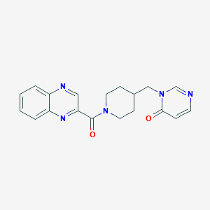 molecular formula C19H19N5O2 B2927748 3-{[1-(Quinoxaline-2-carbonyl)piperidin-4-yl]methyl}-3,4-dihydropyrimidin-4-one CAS No. 2176069-65-9