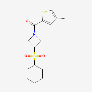 molecular formula C15H21NO3S2 B2927749 (3-(Cyclohexylsulfonyl)azetidin-1-yl)(4-methylthiophen-2-yl)methanone CAS No. 1797690-92-6
