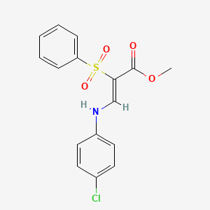 methyl (2Z)-3-[(4-chlorophenyl)amino]-2-(phenylsulfonyl)acrylate