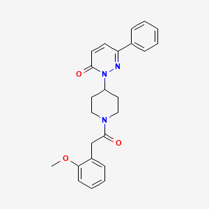 molecular formula C24H25N3O3 B2927761 2-[1-[2-(2-Methoxyphenyl)acetyl]piperidin-4-yl]-6-phenylpyridazin-3-one CAS No. 2380009-40-3