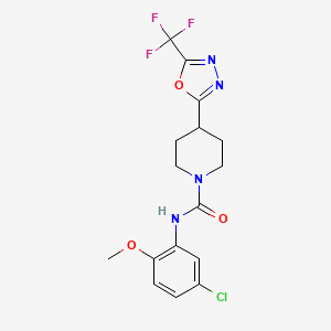 molecular formula C16H16ClF3N4O3 B2927762 N-(5-氯-2-甲氧基苯基)-4-(5-(三氟甲基)-1,3,4-恶二唑-2-基)哌啶-1-甲酰胺 CAS No. 1396760-20-5