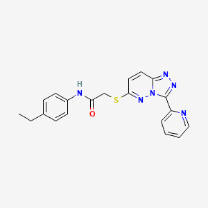 molecular formula C20H18N6OS B2927764 N-(4-乙基苯基)-2-[(3-吡啶-2-基-[1,2,4]三唑并[4,3-b]哒嗪-6-基)硫代]乙酰胺 CAS No. 868967-35-5