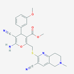 methyl 6-amino-5-cyano-2-{[(3-cyano-6-methyl-5,6,7,8-tetrahydro[1,6]naphthyridin-2-yl)sulfanyl]methyl}-4-(3-methoxyphenyl)-4H-pyran-3-carboxylate