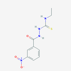 molecular formula C10H12N4O3S B2927794 N-ethyl-2-(3-nitrobenzoyl)hydrazinecarbothioamide CAS No. 17050-28-1