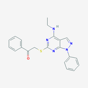 2-{[4-(ethylamino)-1-phenyl-1H-pyrazolo[3,4-d]pyrimidin-6-yl]sulfanyl}-1-phenylethanone