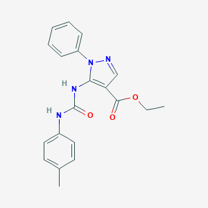 molecular formula C20H20N4O3 B292781 ethyl 1-phenyl-5-[(4-toluidinocarbonyl)amino]-1H-pyrazole-4-carboxylate 