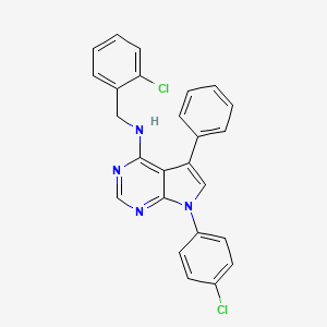 molecular formula C25H18Cl2N4 B2927811 N-(2-氯苄基)-7-(4-氯苯基)-5-苯基-7H-吡咯并[2,3-d]嘧啶-4-胺 CAS No. 477226-97-4