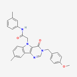 molecular formula C28H26N4O3 B2927812 2-(3-(4-甲氧基苄基)-8-甲基-4-氧代-3H-嘧啶并[5,4-b]吲哚-5(4H)-基)-N-(间甲苯基)乙酰胺 CAS No. 1184975-49-2