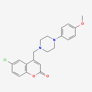 molecular formula C21H21ClN2O3 B2927814 6-Chloro-4-[[4-(4-methoxyphenyl)piperazin-1-yl]methyl]chromen-2-one CAS No. 896071-08-2