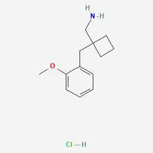 molecular formula C13H20ClNO B2927819 1-[(2-Methoxyphenyl)methyl]cyclobutyl-methanamine hydrochloride CAS No. 1439896-94-2