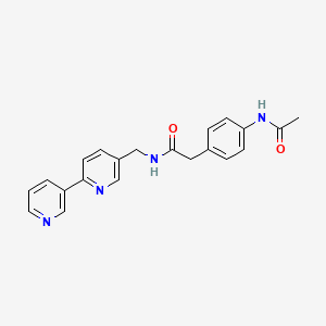 molecular formula C21H20N4O2 B2927827 N-([2,3'-联吡啶]-5-基甲基)-2-(4-乙酰氨基苯基)乙酰胺 CAS No. 2034479-05-3