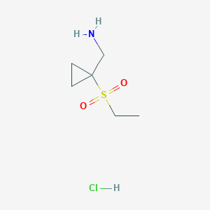 molecular formula C6H14ClNO2S B2927831 [1-(Ethanesulfonyl)cyclopropyl]methanamine hydrochloride CAS No. 1989671-68-2