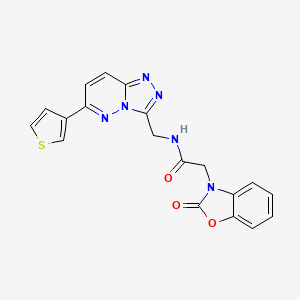 2-(2-oxobenzo[d]oxazol-3(2H)-yl)-N-((6-(thiophen-3-yl)-[1,2,4]triazolo[4,3-b]pyridazin-3-yl)methyl)acetamide