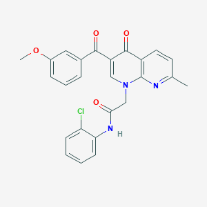 molecular formula C25H20ClN3O4 B2927842 N-(2-氯苯基)-2-(3-(3-甲氧基苯甲酰)-7-甲基-4-氧代-1,8-萘啶-1(4H)-基)乙酰胺 CAS No. 894890-09-6