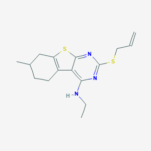 molecular formula C16H21N3S2 B292785 2-(allylsulfanyl)-N-ethyl-7-methyl-5,6,7,8-tetrahydro[1]benzothieno[2,3-d]pyrimidin-4-amine 