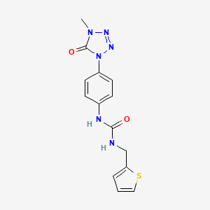 molecular formula C14H14N6O2S B2927858 1-(4-(4-methyl-5-oxo-4,5-dihydro-1H-tetrazol-1-yl)phenyl)-3-(thiophen-2-ylmethyl)urea CAS No. 1396880-96-8